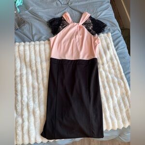 Elegant Black and Pink Women's Dress